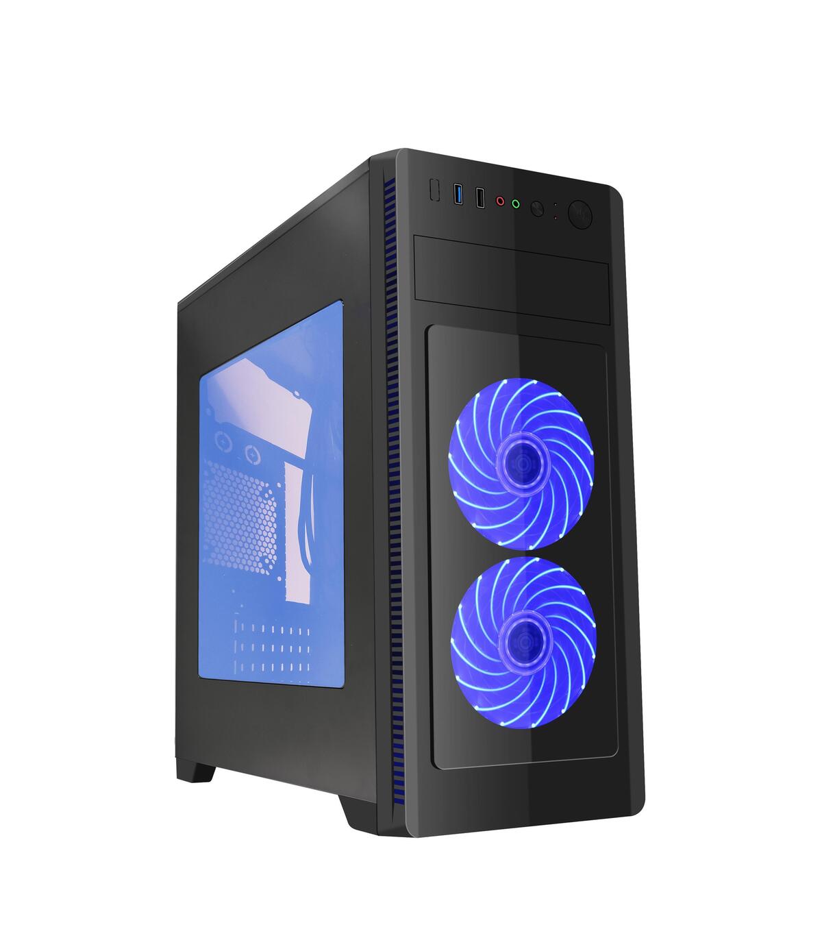 GEMBIRD CAJA PC ATX FORNAX 1000B - BLUE LED FANS, USB 3.0